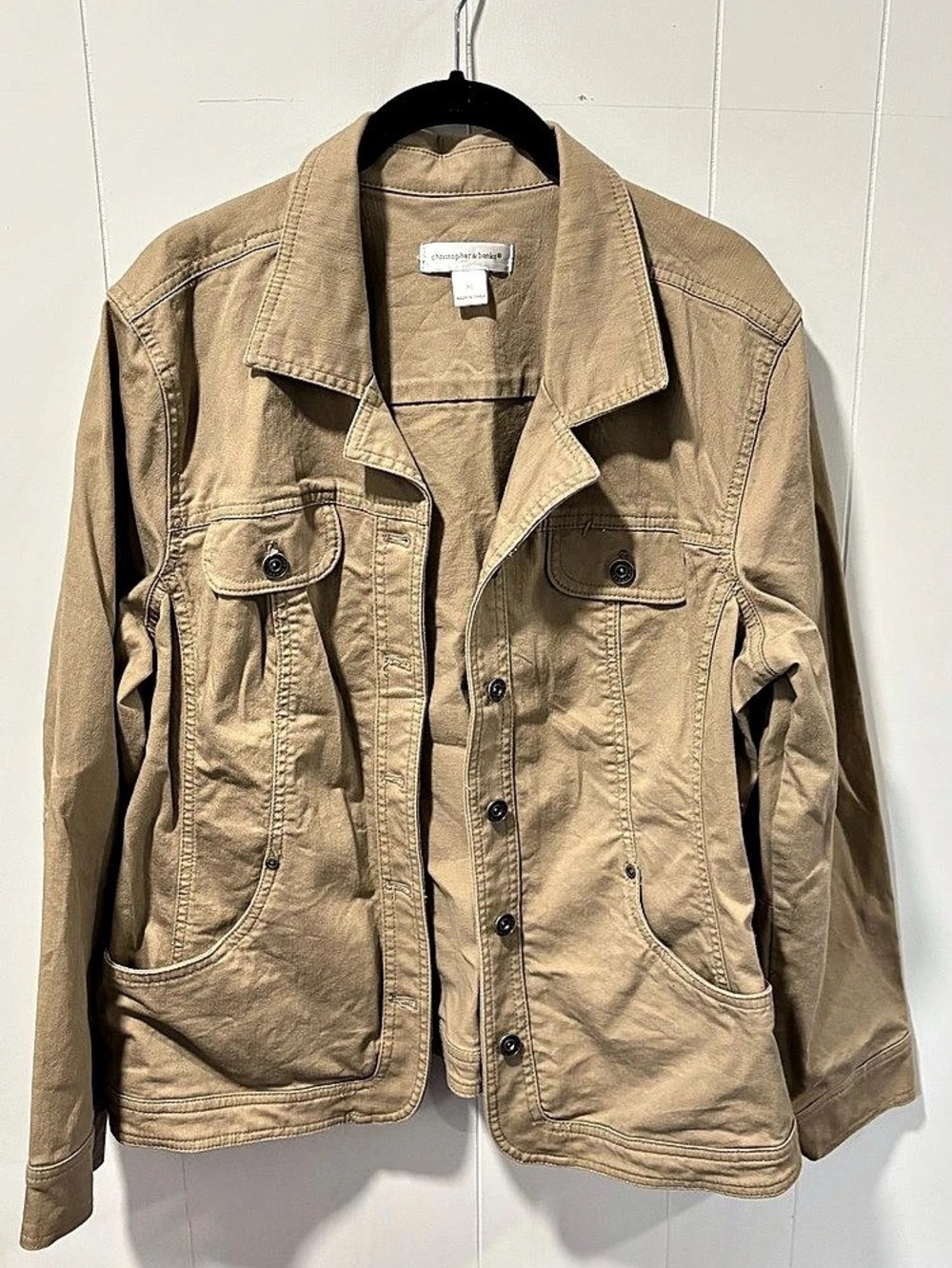 Christopher & Banks Utility Jacket in Brown Size XL Like New